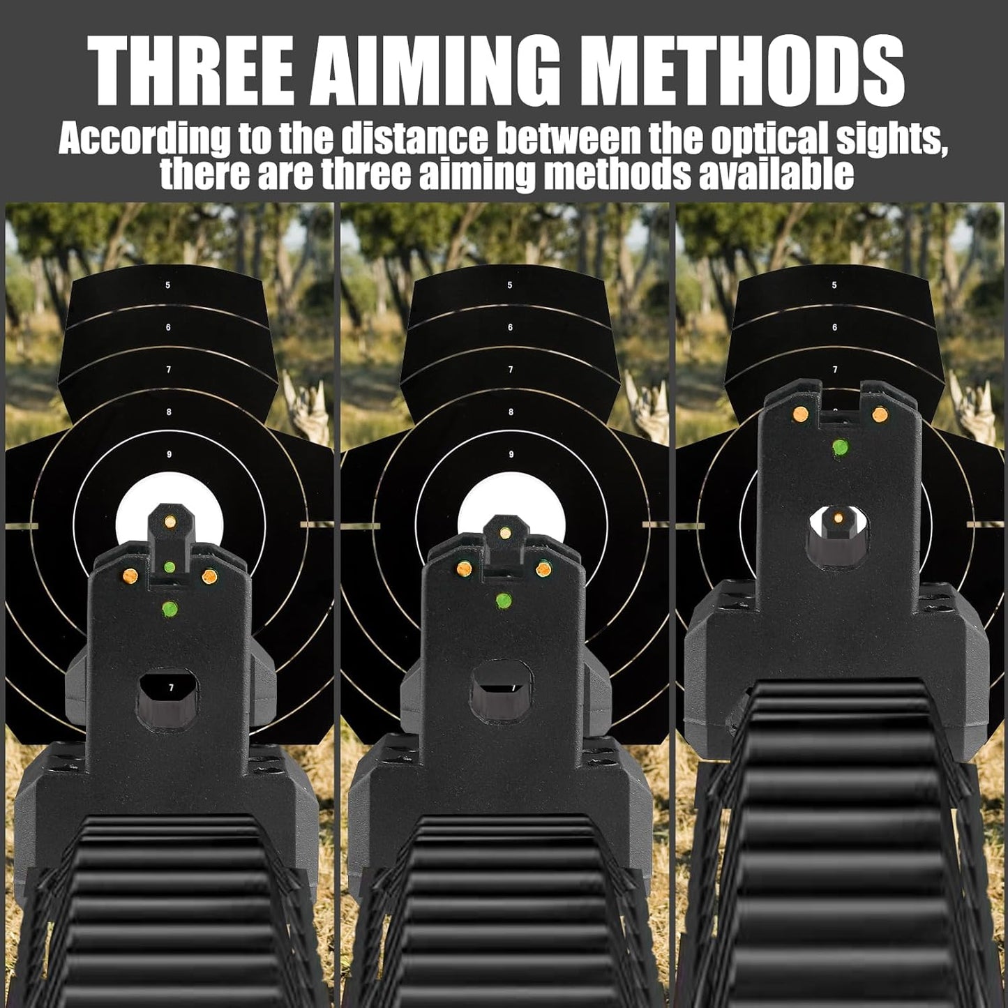 ZBULAR ZR-L3 Fiber Optic Front & Rear Sight - Multiple Aiming Methods for Precision Shooting