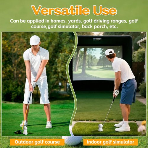 Rigrig 8 Pack ‌Golf Simulator Tees, Plastic Golf Mat Tees for Home, Indoor and Outdoor Golf Practice Training for Winter Turf, Golf Mats and Driving Range, White
