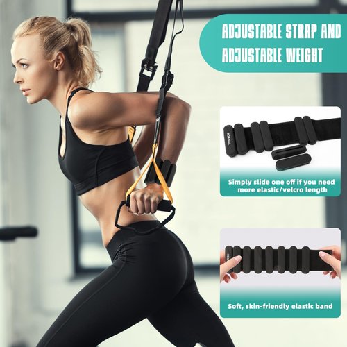 Wrist Weights, Silicone Adjustable Ankle Weights for Women Men - Strengthen Arms and Legs Ideal for for Home Gym Workout, Running, Yoga, Pilates, Barre, Exercise, Strength Training, Weighted Bracelet Set of 2 (2LB Each)-S - Black