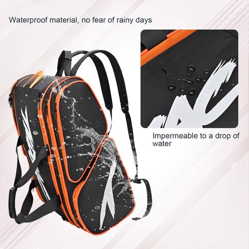 TILDOSAC Versatile Pickleball Backpack For Sport, Large Paddles Duffle Bag With Shoes Compartment For Travel Black