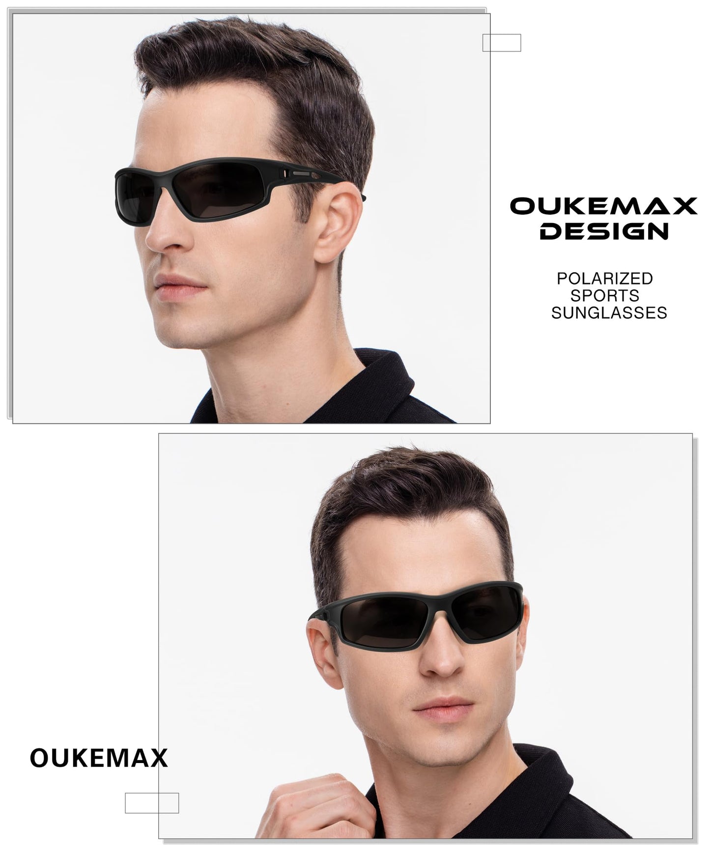 OUKEMAX Polarized Sunglasses Men, Sports Sun Glasses Womens UV400 Protection for Fishing Running Driving 3 Packs