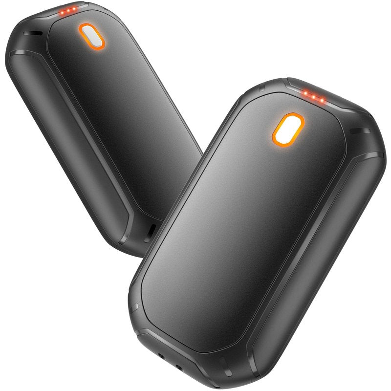 2 Pack Hand Warmers Rechargeable, 2025 New Portable Magnetic Electric with 12hrs Warmth, Double-Sided Heating Pocket Size for Outdoors, Camping - Black