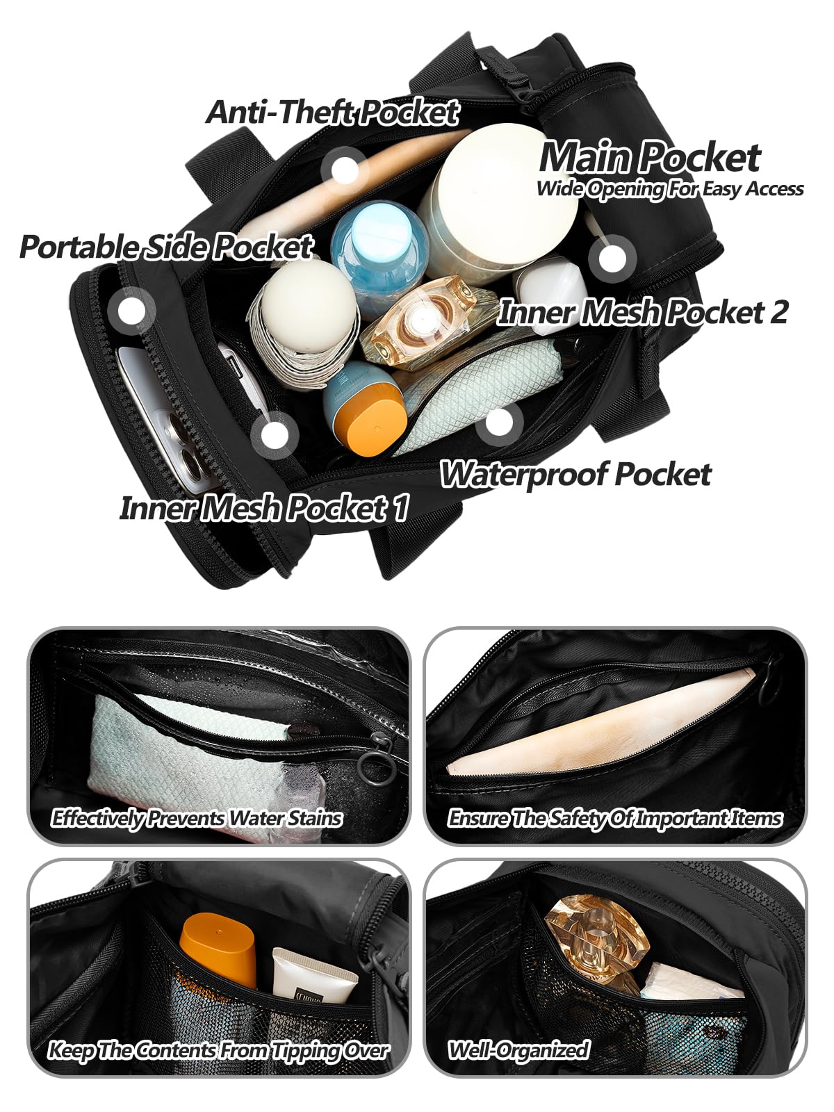 Small Gym Bag Bag With Wet Compartment And Coin Purse Duffel Bags Dance Yoga Workout Bag,Mini Gym Bag For Women (Small Gym Bag - Black)