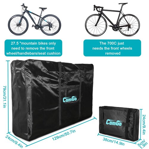 Bike Travel Bag, Waterproof Transport Bicycle Storage Carry Bag, Portable Folding Cycling Carrying Transport Bag for Airplane Shipping(Black, 26 inch)