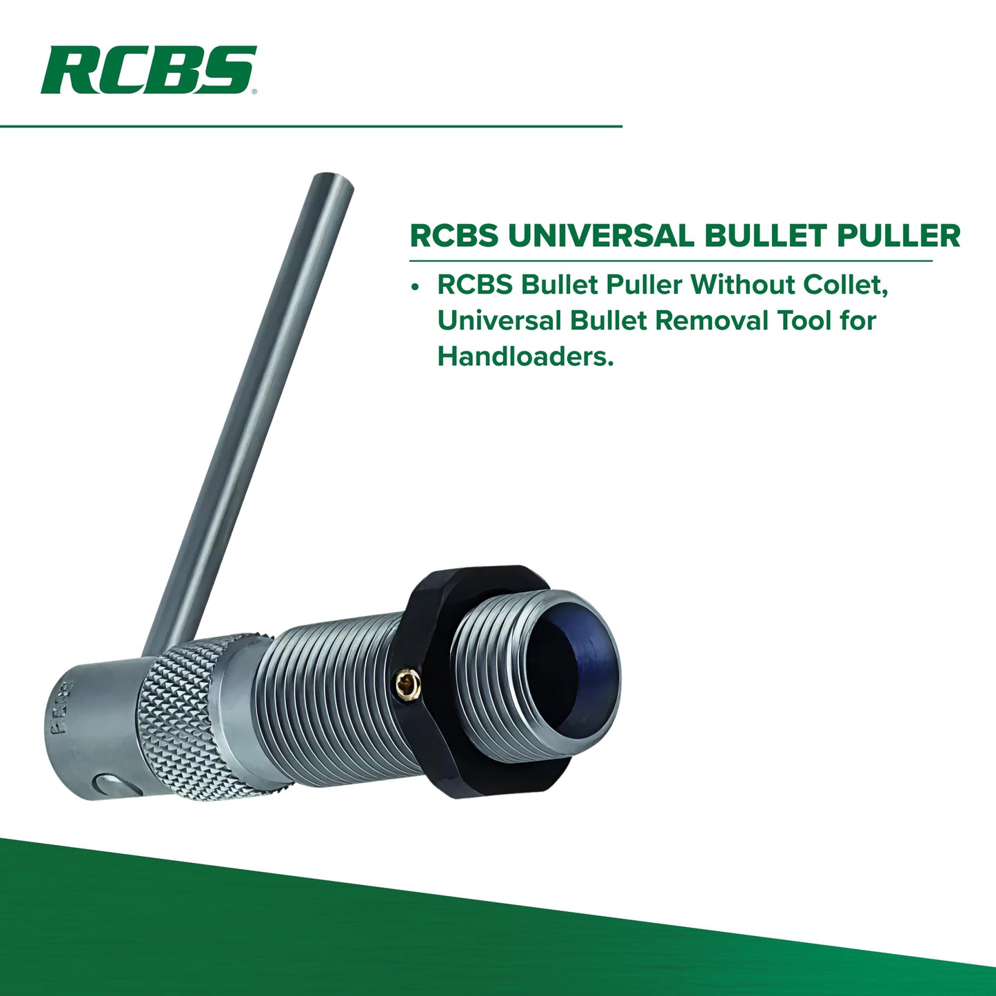 RCBS Bullet Puller – Collet Style – Single Stage Press Compatible – Green