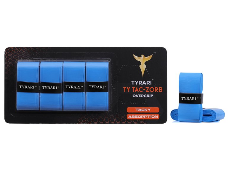 TYRARI Ty Tac-Zorb Tennis Overgrips - Pack of 4 (Green)