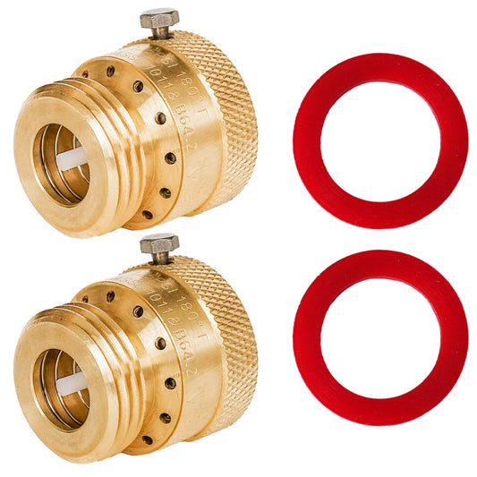 Hourleey 2 Pack Faucet Vacuum Breaker, 3/4 Inch Solid Brass Anti-Siphon Hose Bib Backflow Preventer for Garden Spigot RV