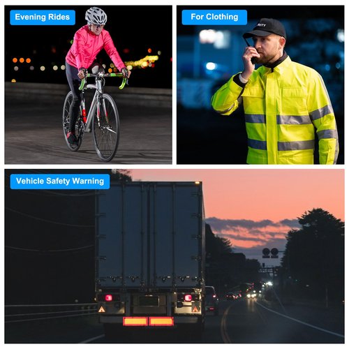 PATIKIL Reflective Stickers, 30 Pcs Safety High Visibility Reflective Sticker Waterproof Driveway Reflectors for Bicycle, Motorcycle, Fluorescent Green (Square)