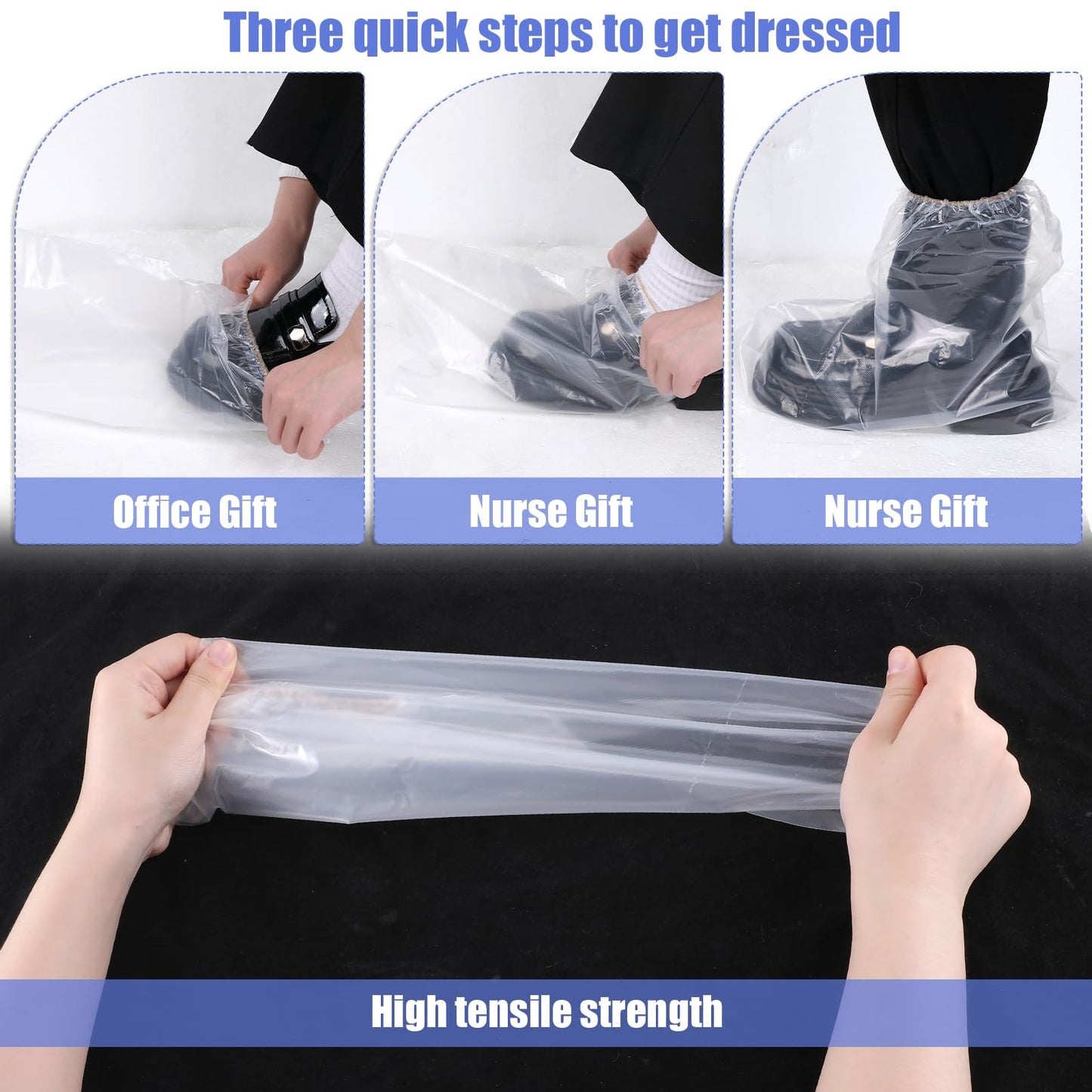 10 Pairs Shoe Covers Boot Covers Disposable Non-Slip Waterproof Shoe Covers, Thickened Waterproof Shoes Covers, Plastic Boot and Shoe Covers for Men and Women (Transparent)