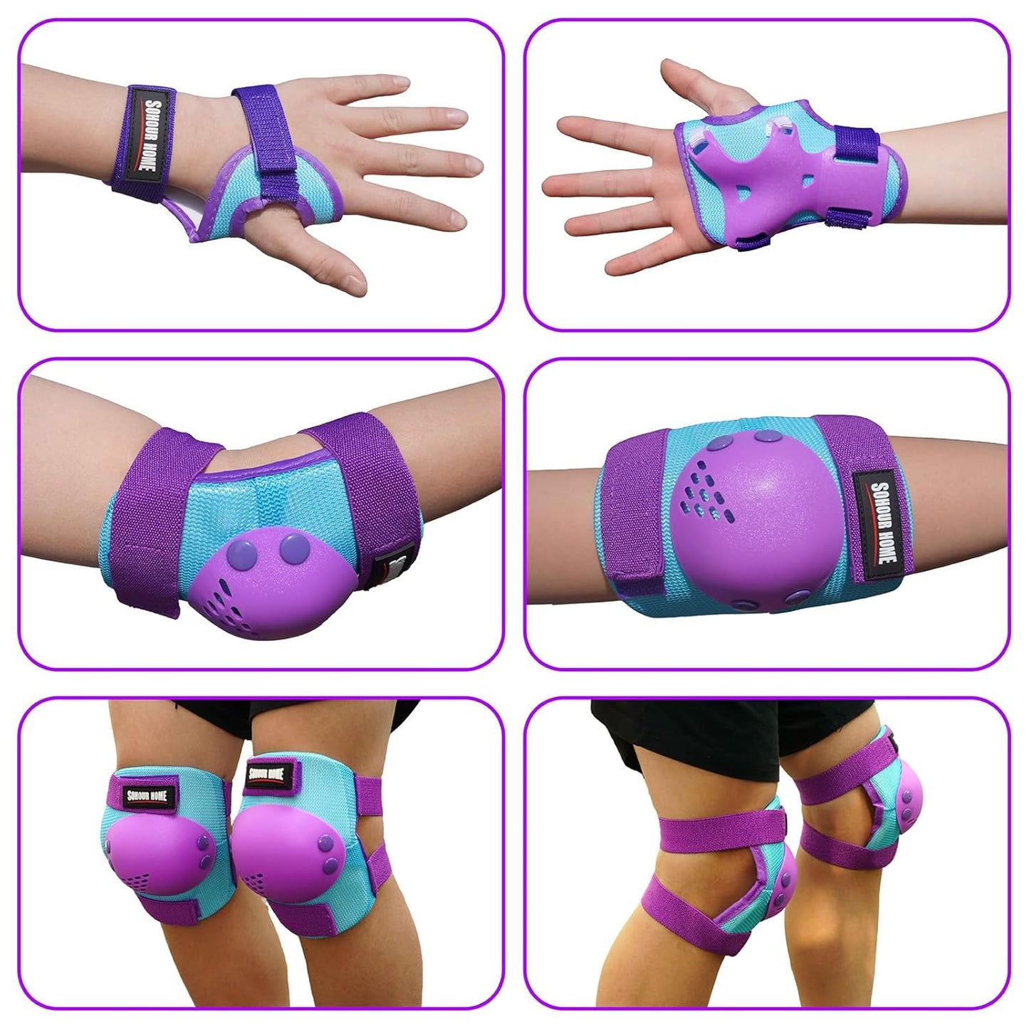 Skiennix Kids Protective Gear Set - Knee Pads, Elbow Pads & Wrist Guards | For Ages 3-15, Ideal for Roller Skating & BMX