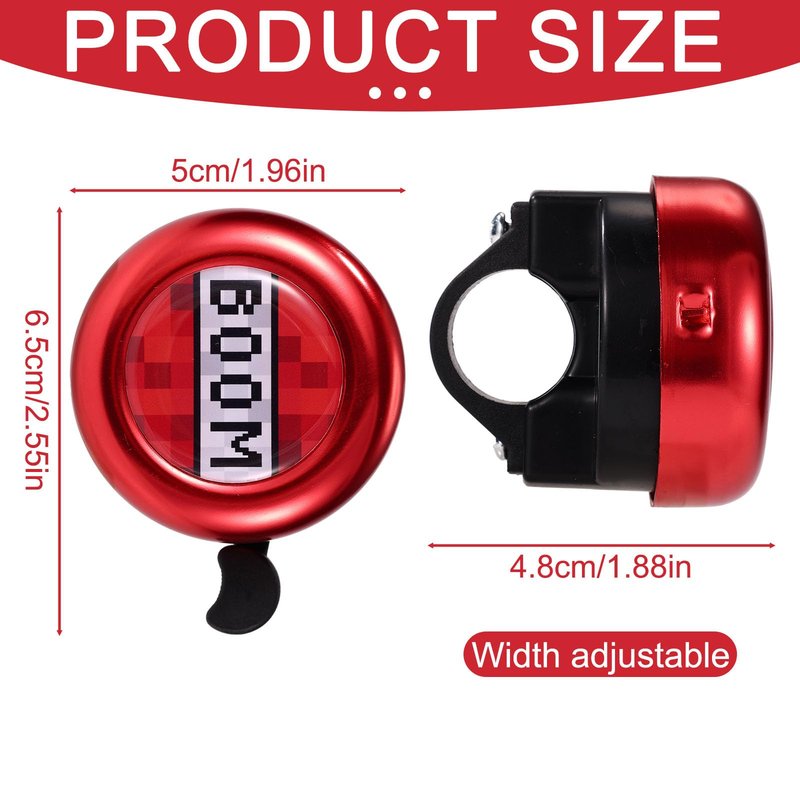 Pixel Theme Bike Bell for Kids, Aluminum Bicycle Bell with Clear Loud Sound Cycling Accessories for Boys Girls Toddler