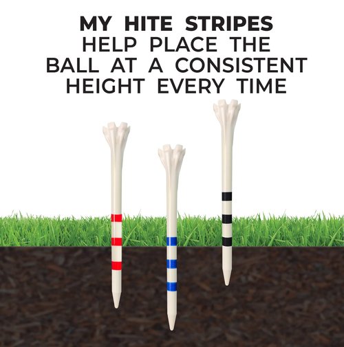 2-3/4" Champ My Hite FLYtee White/Red Stripe Golf Tee, 100 Count