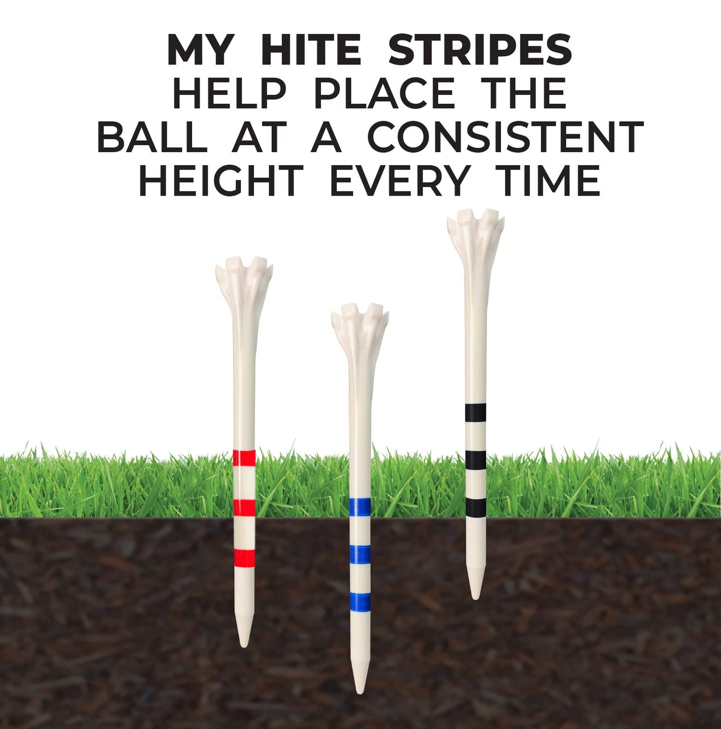 Champ 86501 Zarma Flytee My Hite 2-3/4" Combo Pack White with Red Stripes Golf Tees