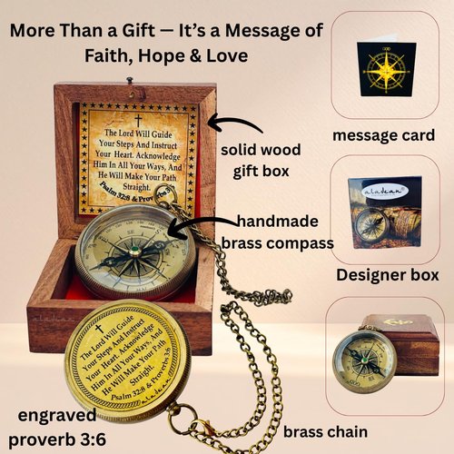 ALADEAN Christian Gift Compass - Uplifting Guidance for Baptism, Communion & Graduation 2025-2026