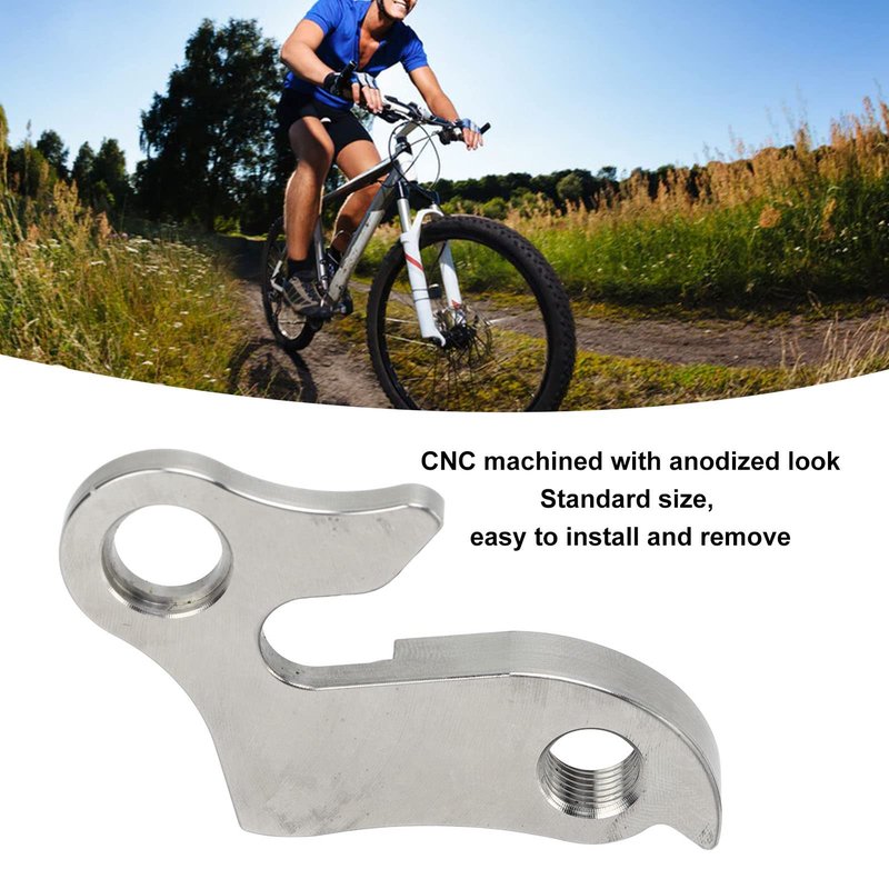 Stainless Steel Derailleur Hanger with Screw, CNC Machined Rear Tail Hook, Mountain and Road Bike Compatible, Anodized Finish