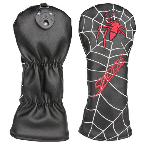 Golf Builder 4pcs/Set Spider Embroidery Black Golf Club Driver Fairway Wood Hybrid Head Covers 1 3 5 UT Covers