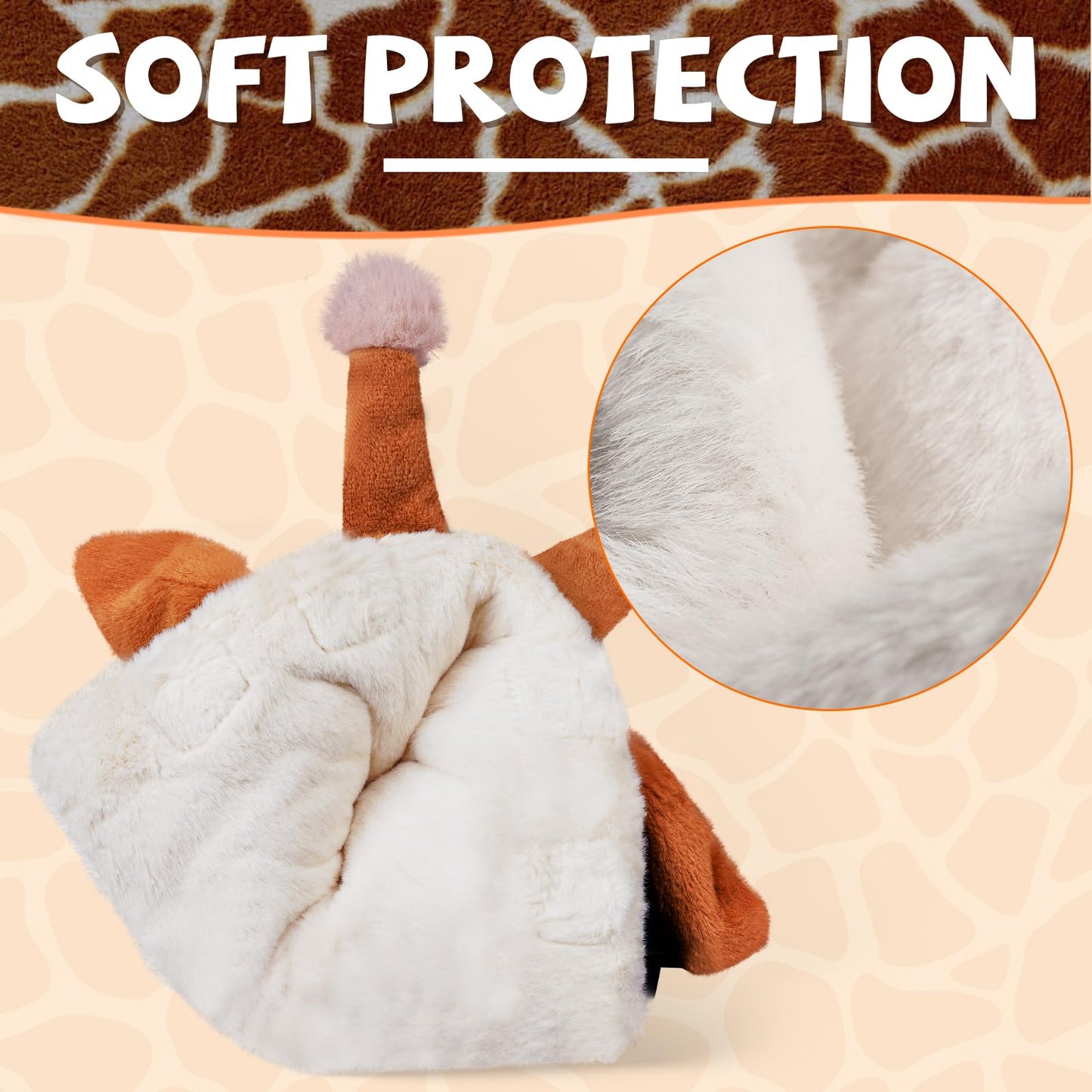 LZFAN Golf Club Covers Funny Golf Blade Mallet Putter Cover Animal Golf Club Head Covers Golf Gifts for Men Women Plush Giraffe