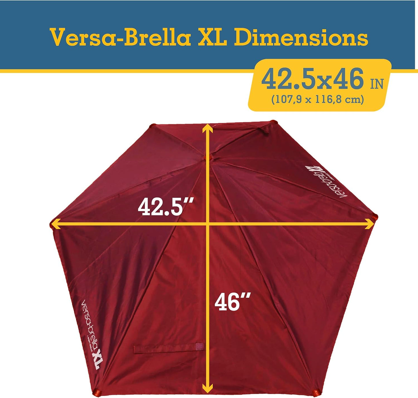 Sport-Brella Versa-Brella SPF 50+ Adjustable Sun Umbrella with Universal Clamp - Portable & Versatile