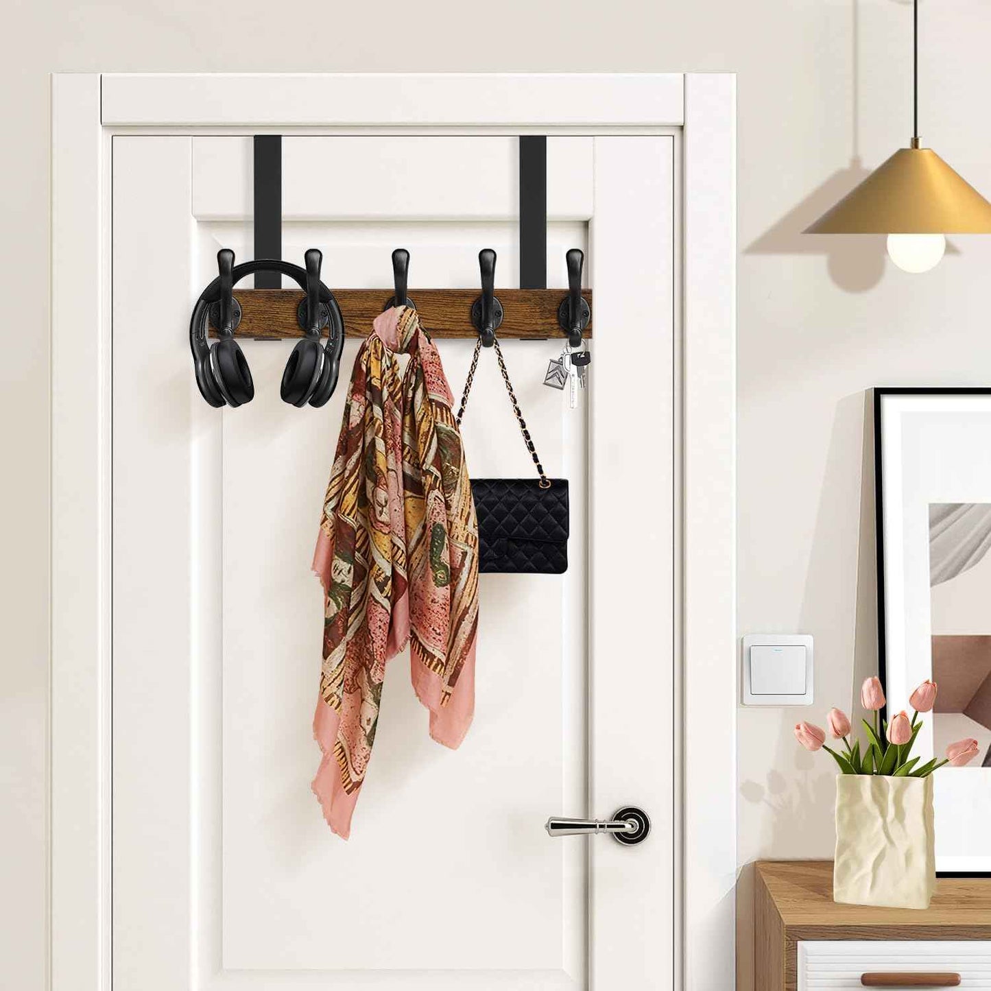 YINMIT Over The Door Hooks, Heavy Duty Over Door Hanger Hook, Over Door Towel Rack, Door Hanger, Door Coat Hanger for Hanging Towels, Clothes, Hats, Back of Bathroom Door