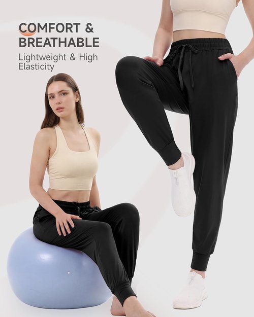 GAYHAY Women's Joggers with Pockets - Lightweight Sweatpants for Yoga, Lounge & Athletic Workouts