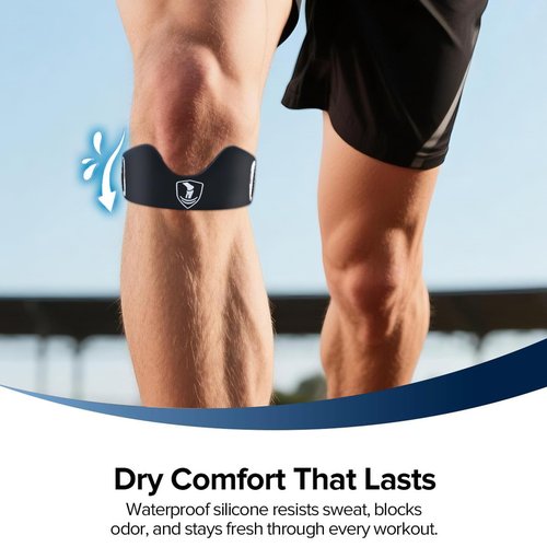 Patellar tendon support strap2 Pack, helps protect knee support for hiking, soccer, basketball, running, jumping, tennis, cycling ,Volleyball and squats， providing additional support during exercise black
