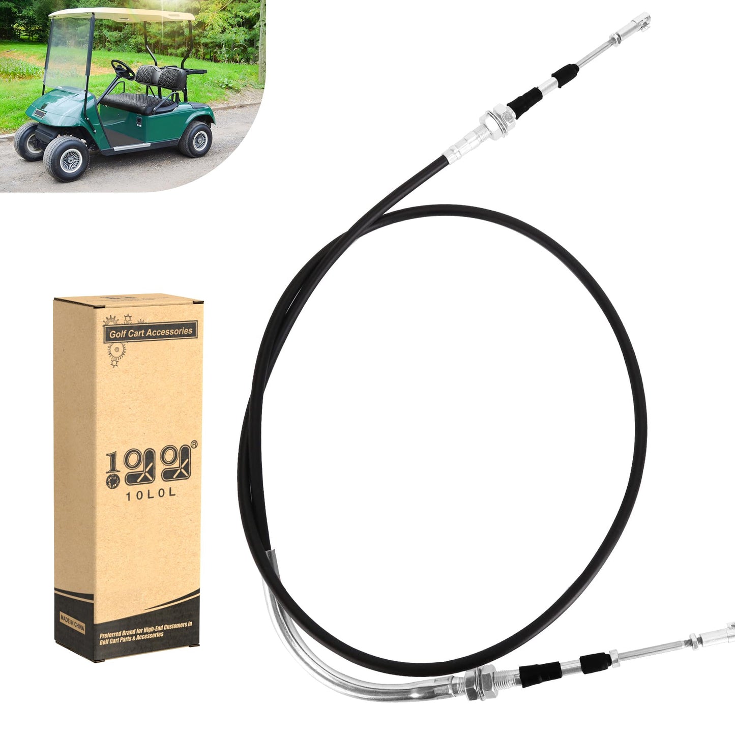 10L0L 66 Inch Transmission Forward Reverse Push/Pull Shifter Cable for EZGO TXT, MPT 800/1200, ST Series 2004-up Gas Golf Cart, Replace OEM 602891