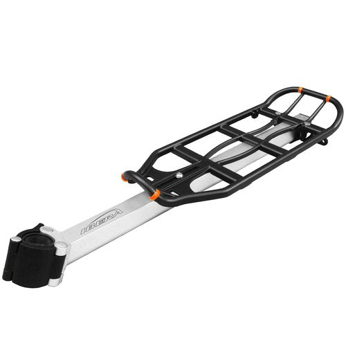 Ibera Seatpost-Mounted Rear Bike Rack - Quick-Release Bike Cargo Rack for 26"/700c Frames - 22 lbs Capacity & Adjustable Length - Weather Resistant Bicycle Rear Rack, Lightweight Anodized Aluminum