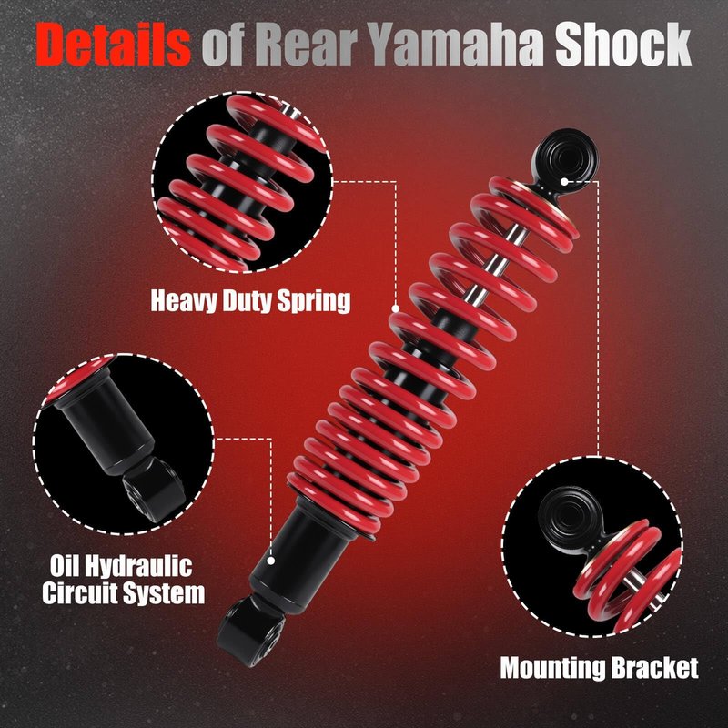Yamaha Golf Cart Shocks Rear Heavy Duty Absorber with Springs for Yamaha Gas and Electric G29 Drive, G22, G20, G19, G16 and G14 Golf Cart Models OEM JN4-F2210-00-00, JN3-F2210-00 (Red)