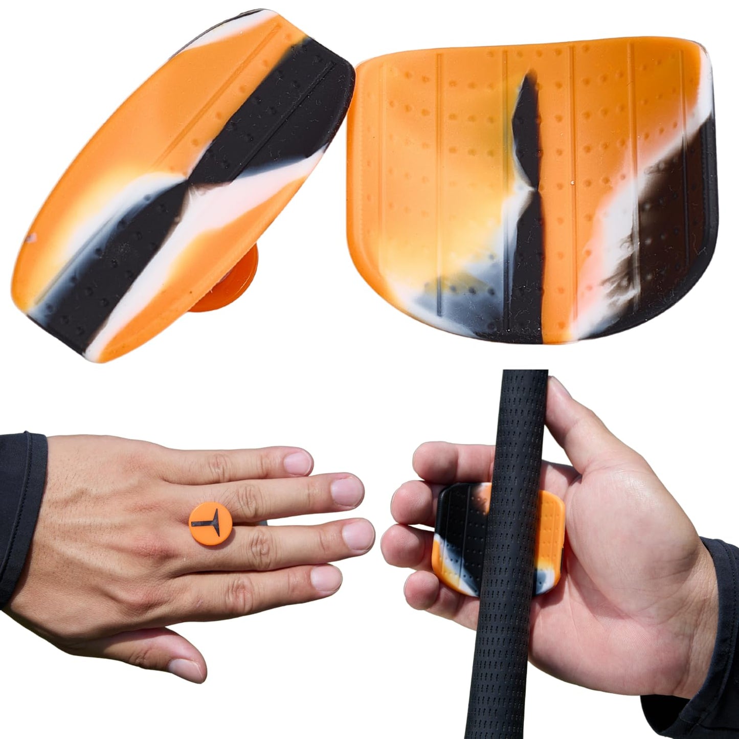 Golf T-Shape Grip Training Aids with Storage Bag Golf Swing Trainer Posture Correct Tool Golf Club Griping Training Pad for Outdoor Indoor Golfer Sports Soft Griping Club Trainer