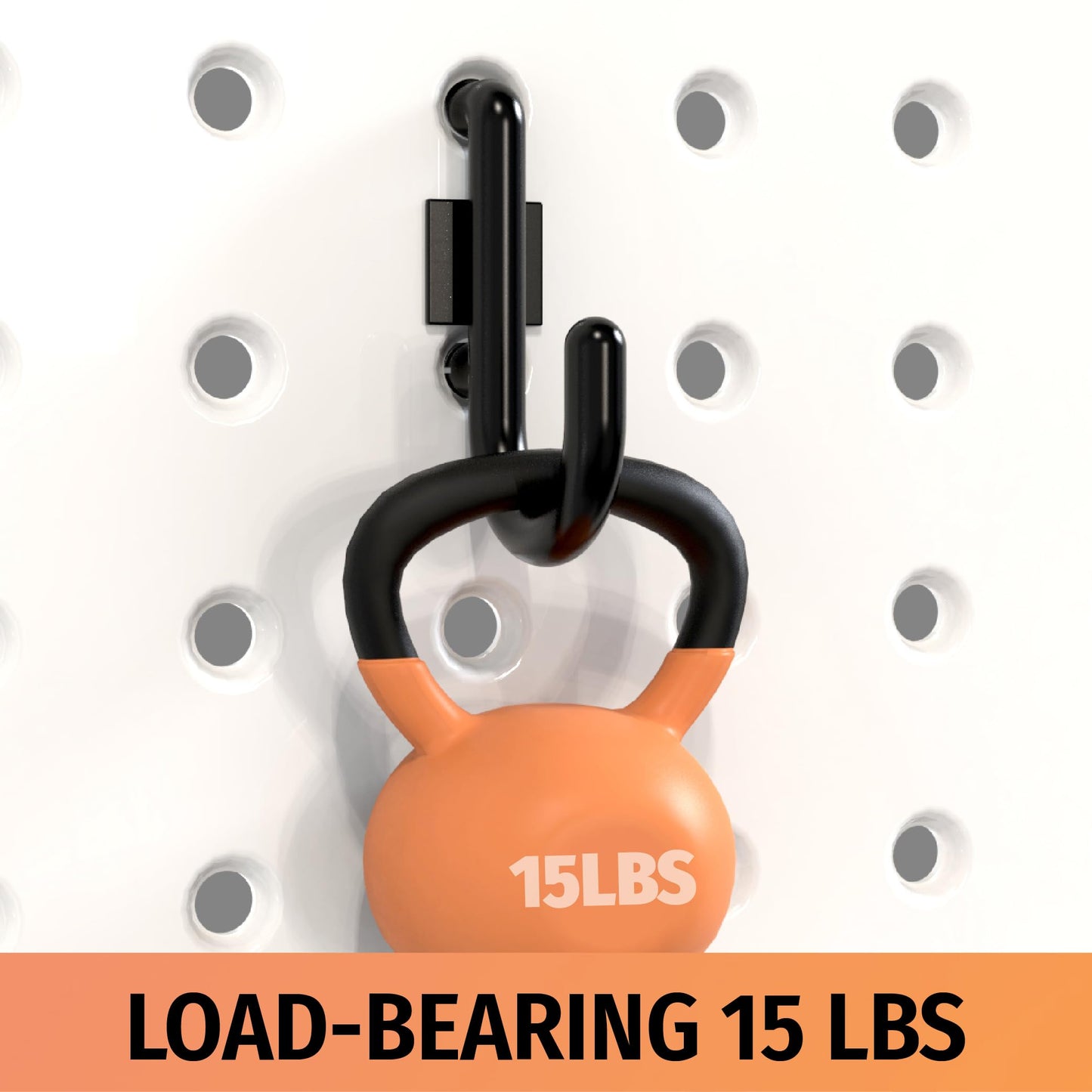 HUHOLE Pegboard Plastic Hooks, Designed for 1/4" Metal Pegboard Panel, Black, 100PC