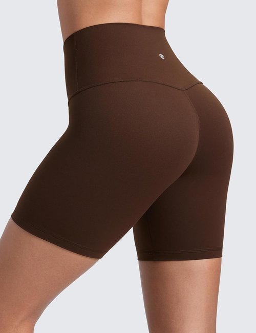 CRZ YOGA ButterLuxe Biker Shorts - High Waisted Spandex for Yoga & Running | 6-Inch Length