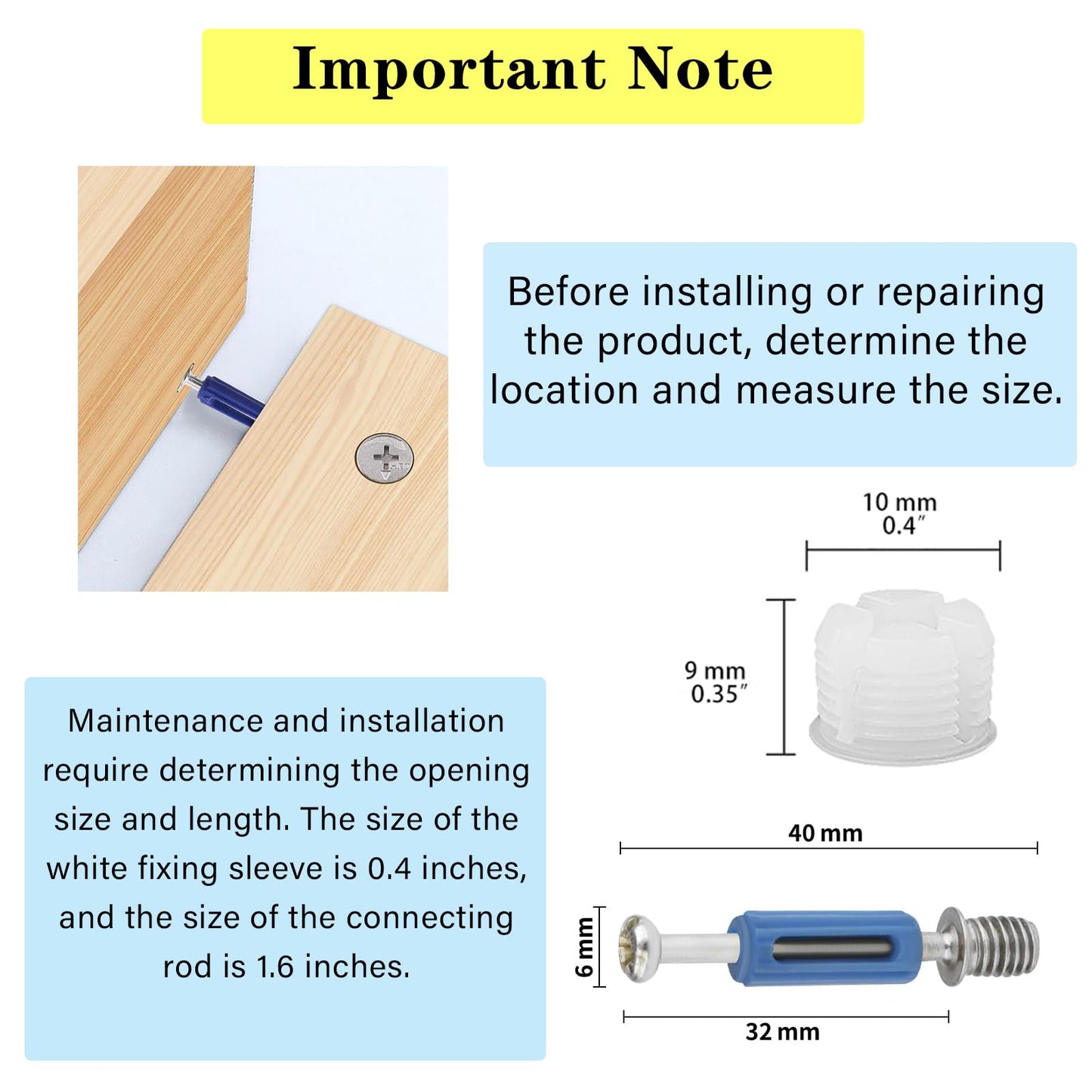 TayFeim124 Pcs Cam Lock Screws and Nuts,Cam Locks for Furniture Hardware Spare Parts, 3 in 1 Cam Connecting Fittings, Bolts dowels, Twist Lock Fasteners for Cabinet Drawer Dresser