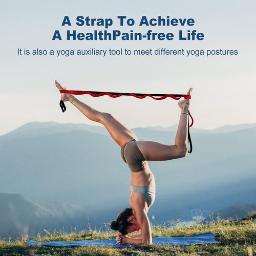 Durable Stretch Strap by [Brand Name] - Non-Elastic Physical Therapy & Yoga Band with 10 Loops for Flexibility & Exercise