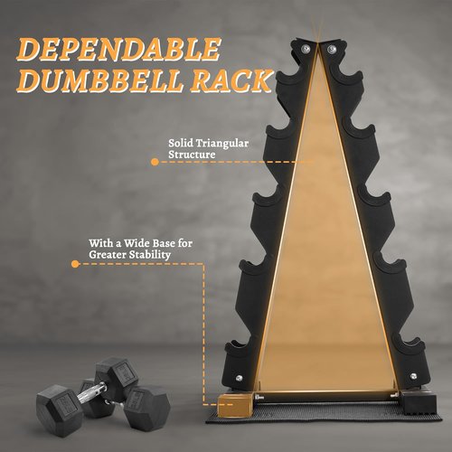 BalanceFrom Rubber Coated Hex Dumbbell Weight Set - Versatile 100LB, 150LB, or 200LB Options | Includes Storage Rack