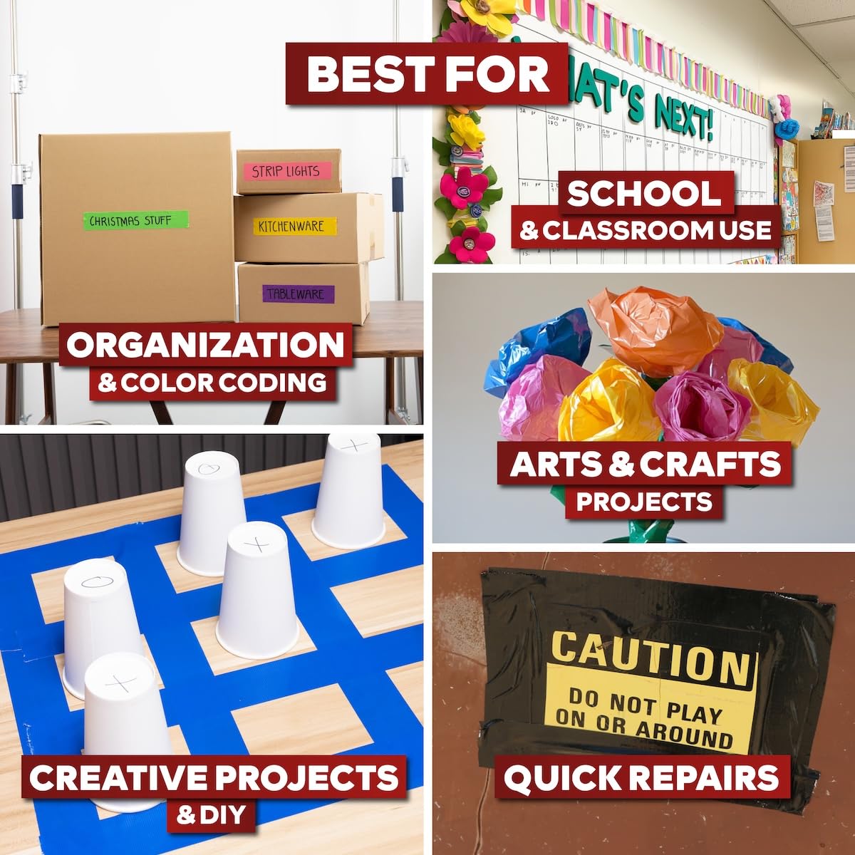 XFasten Rainbow Colored Duct Tape Heavy Duty 12-Pack 10 Yards x 2 Inch, Colored Duct Tape Variety Pack Bulk, Waterproof, Vibrant Colors, Easy Tear, Writable, Residue-free for Crafts, Labeling, Packing