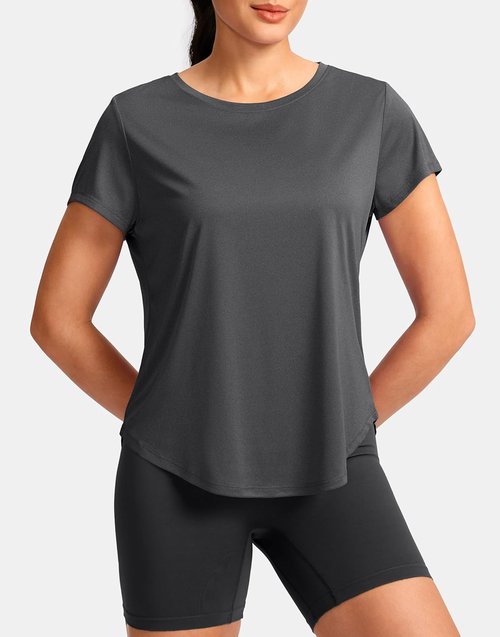 G Gradual Women's Athletic Yoga Tops - Lightweight, Quick-Dry Short Sleeve Gym Shirts | Loose Fit