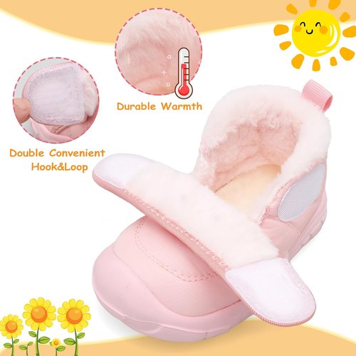 LeIsfIt Toddler Winter Boots - Cozy Fleece Indoor/Outdoor Shoes for Boys & Girls, Warm & Wide Fit