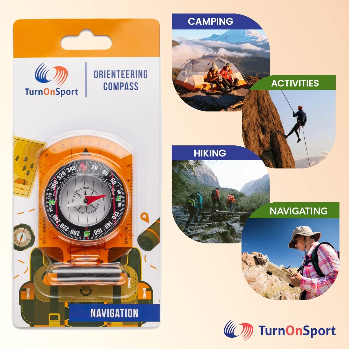 Orienteering Compass - Advanced Scout Compass for Hiking & Camping | Durable Baseplate for Kids