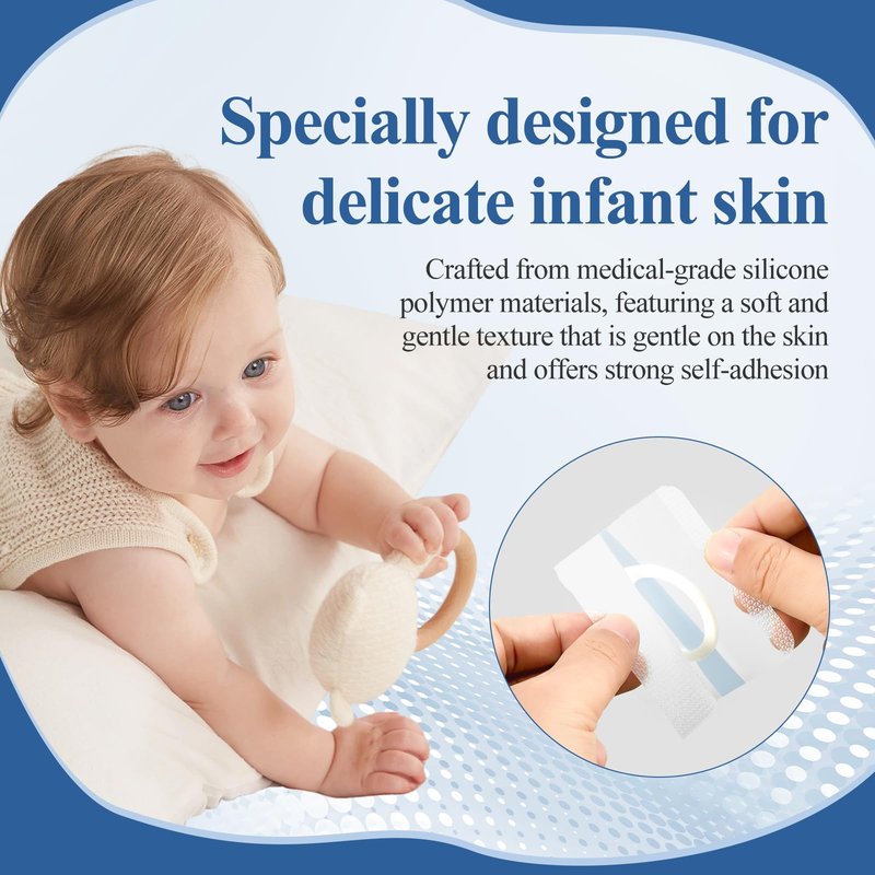 15Pcs Baby Belly Navel Patches Belly Button Patch Umbilica Hernia Belt Baby, Hernia Patch for Infants, Correction Button Wrap Shaper 8×8cm with Water-Resistant Cotton Pads