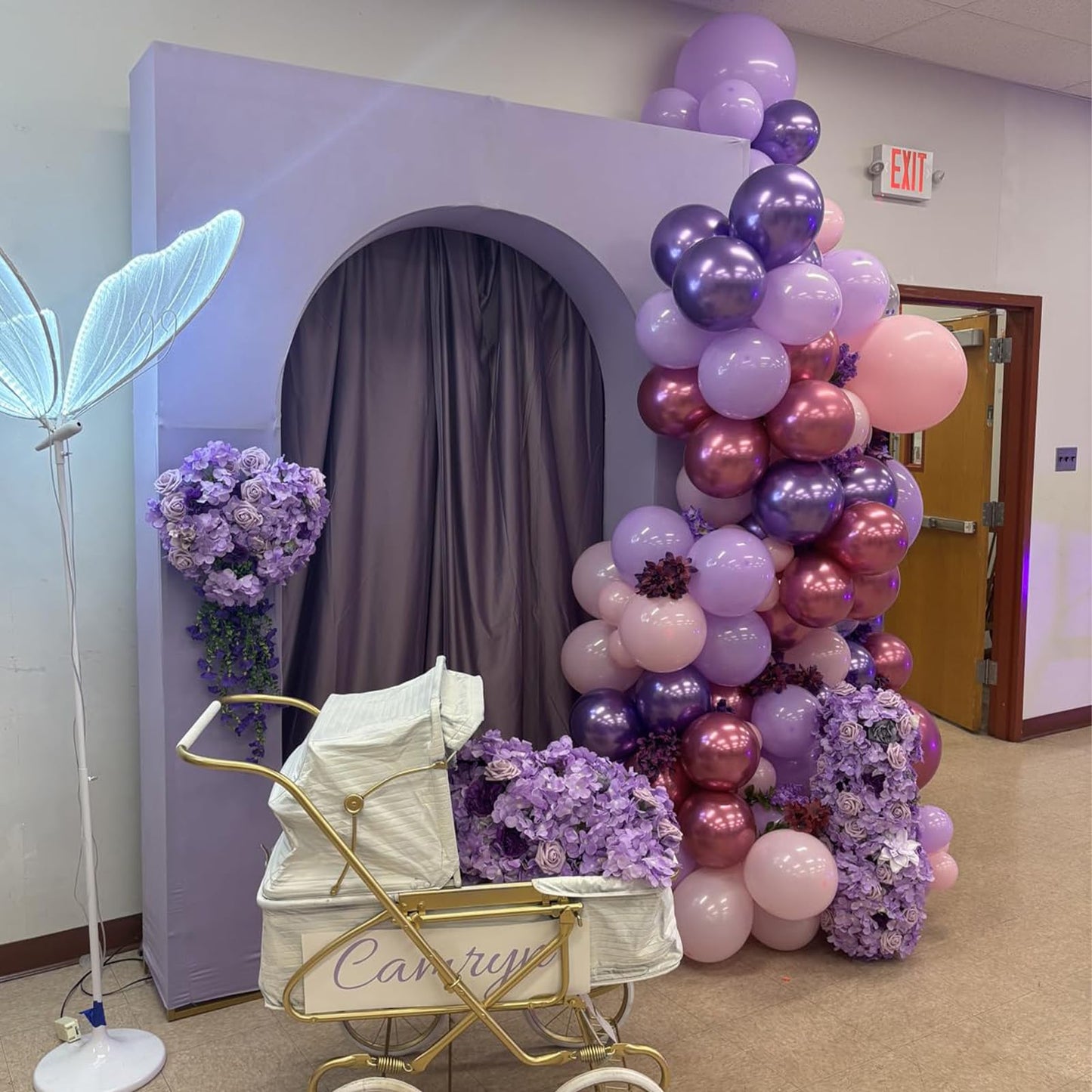 Purple Pink Balloons, 60 Packs 12 Inch Metallic Purple Pink Confetti Balloons, Pastel Lavender Balloon for Girls Women Birthday Wedding Bridal Baby Shower Princess Music Theme Party Decoration