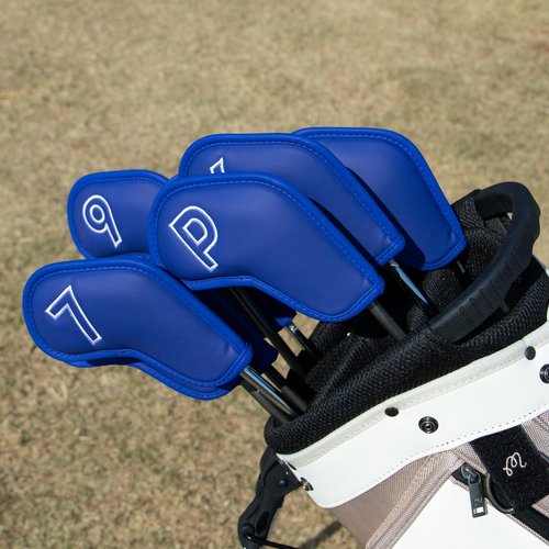 Montela Golf Iron Covers,Golf Iron Head Covers Leather Golf Iron Covers Set 9pcs Golf Iron Headcovers,Golf Club Head Covers for Iron Club Fit All Brands Titleist,Callaway,Taylormade