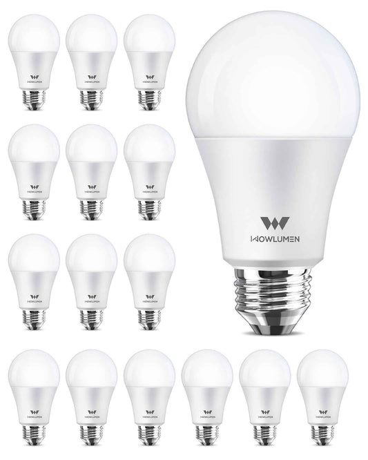 WOWLUMEN A19 LED Light Bulb,9W E26 Light Bulbs(60 Watt/80 Watt Equivalent),5000K Daylight,Non-Dimmable,800LM Standard Base for Bedroom, Kitchen, Living Room, Office,UL Listed,16 Packs
