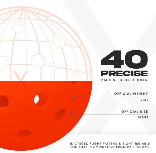 Franklin Sports X-40 Outdoor Pickleballs - Official USA Pickleball Tour Regulation Size - Durable & High-Performance