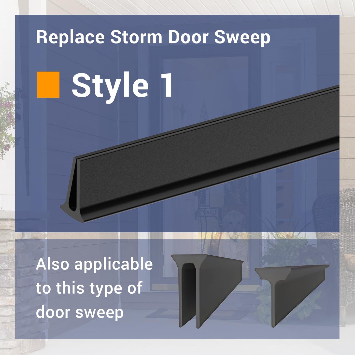 Storm Door Sweep Replacement for Larson & Pella Storm Door Expander Sweep, CH9030501 Sweep for Vinyl and Metal Door Sweep Assembly - Style 1 (2 Pack)