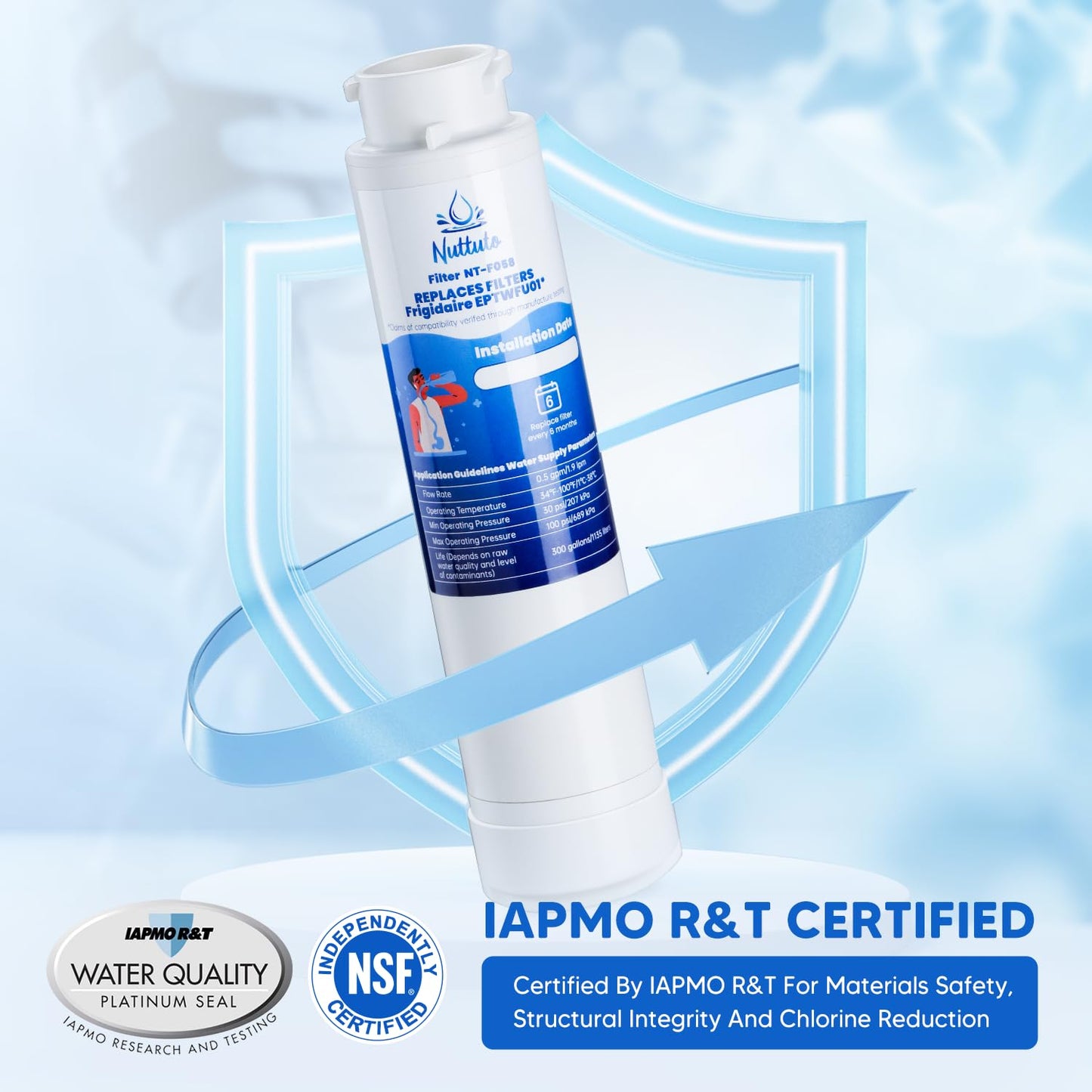 Water Filter Replacement Compatible with Frigidaire EPTWFU01, EWF02, Pure Source Ultra II, 012505454226, 4562222, 3 Pack, by NUTTUTO