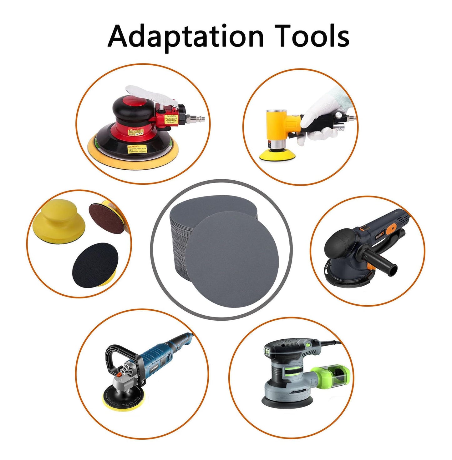 Tueascallk 50Pcs 5 Inch 600 Grit Non-Porous Wet and Dry Hook and Loop Sanding Discs for Random Orbital Sander and Electric Sander Sandpaper