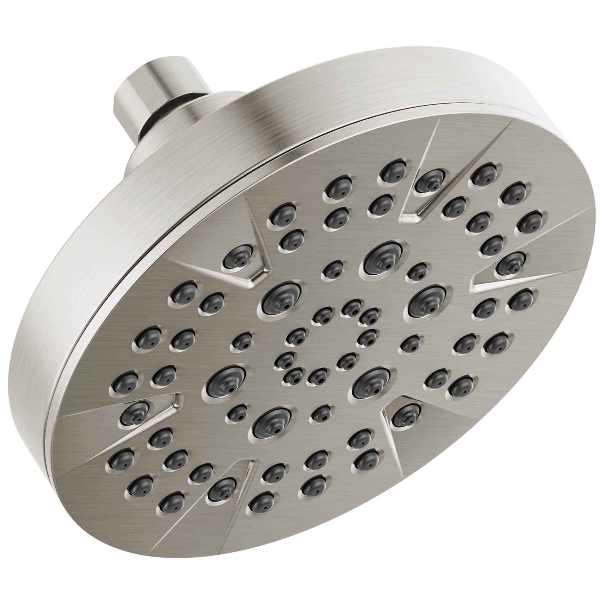 Delta 6-Setting Brushed Nickel Shower Head with High Pressure Spray, 6 Inch Round Shower Head, Showerheads, 1.75 GPM Flow Rate, Stainless 52535-SS