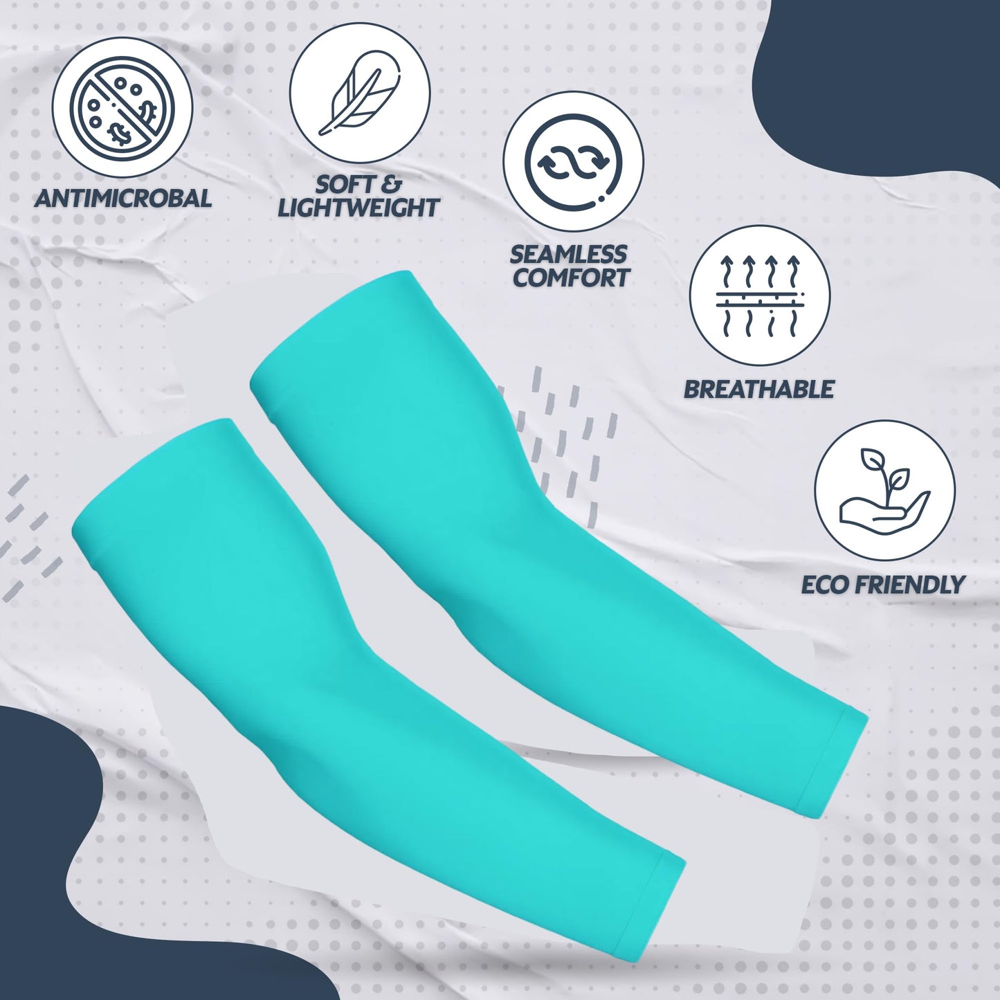KUHNMARVIN 2Pairs Arm Sleeves for Men Sun Protection Tattoo Cover-Up Volleyball Arm Sleeves Softball Pickleball Women Compression Arm Sleeves Robin Egg Blue