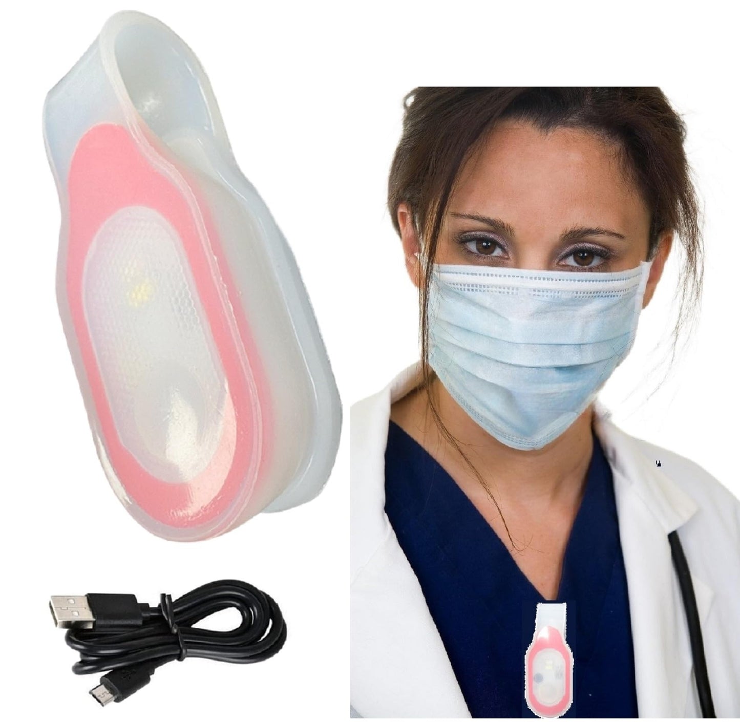 LED Flashlight Clip On Flashlight Nursing Night Light Clip Hands Free Rechargeable Safety Night Shift Lights for Outdoor Sports