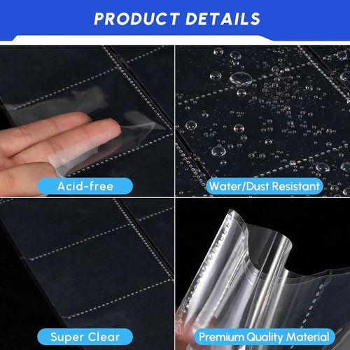 9 Pocket Trading Card Sleeve Pages by [Brand Name] - 80 Pack Page Protectors for 3 Ring Binders | Ideal for Sports & Game Cards